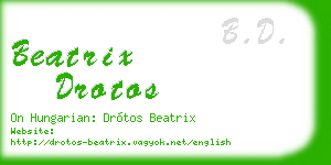 beatrix drotos business card